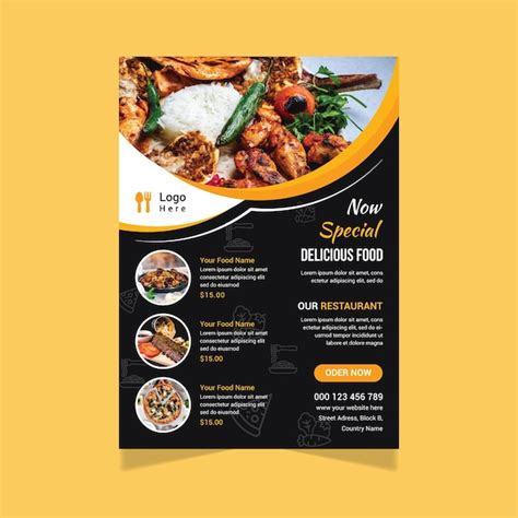 Premium Vector Restaurant Food Flyer Design Template