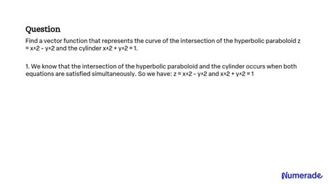 Solved Find A Vector Function That Represents The Curve Of The