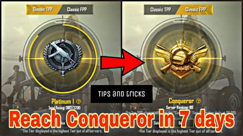 Reach Platinum To Conqueror In 7 Days TIPS AND TRICKS PUBG Mobile