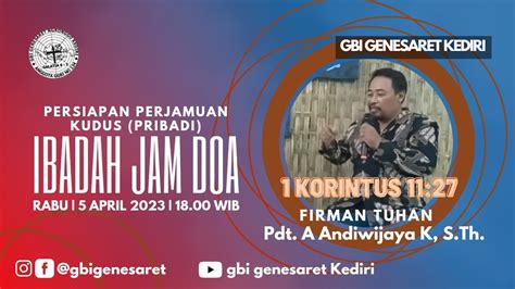 LIVE STREAMING IBADAH JAM DOA 05 APRIL 2023 YouTube