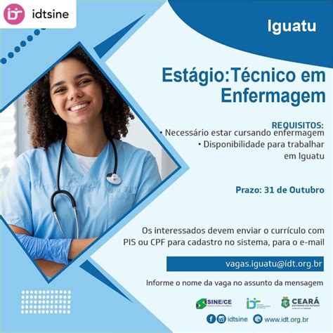 Vaga de Estágio Técnico Enfermagem - Portal Vagas