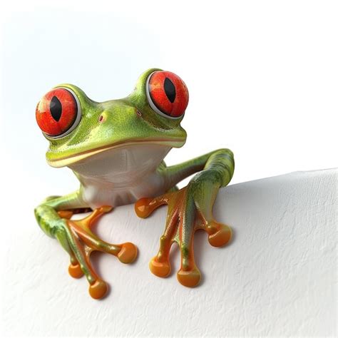 Colorful Frog With Red Eyes Premium AI Generated Image