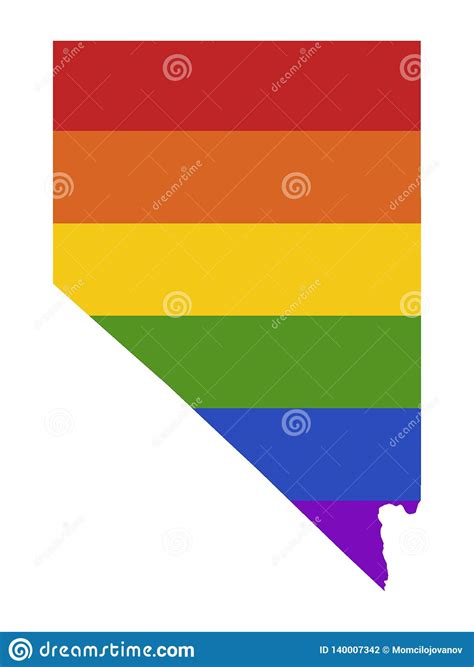 Lgbt Rainbow Map Of Usa State Of Nevada Stock Vector Illustration Of