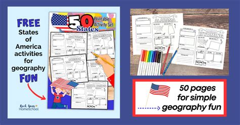 50 States Printable Activities Set For Fantastic Geography Fun