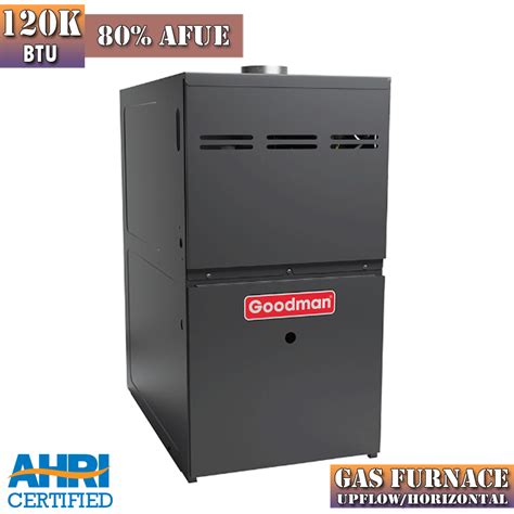 120K BTU 80 AFUE Goodman Furnace 5 Ton Upflow Horizontal GM9S801205DN