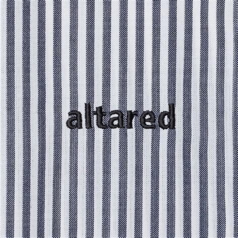 altared/Logo Embroidered Regular Collar Shirt[WHITE×NAVY STRIPE]
