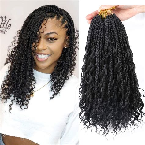 Lmzim 14 inch goddess box braids crochet hair bohomian crochet box