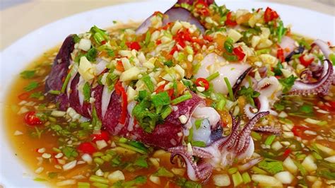 How To Make Thai Steamed Squid L Resepi Sotong Stim Ala Thai L