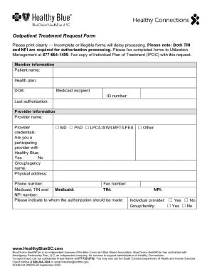 Fillable Online OutPatient Psychological Testing Authorization Request