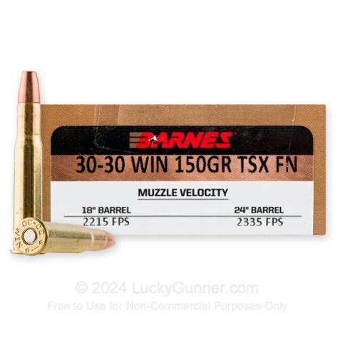 30 30 Winchester 150 Gr Lead Free TSX Hollow Point Barnes VOR TX