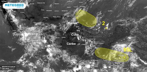 Dos Bajas Tropicales En Desarrollo Una Hacia El Caribe Y Otra En La