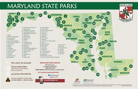 Nice map of Maryland state parks : Marylandcamping