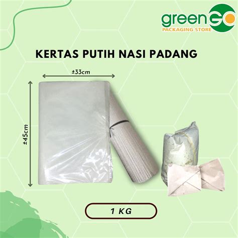 Jual KERTAS BUNGKUS PUTIH 1KG 45X33CM KERTAS NASI PADANG BUNGKUS