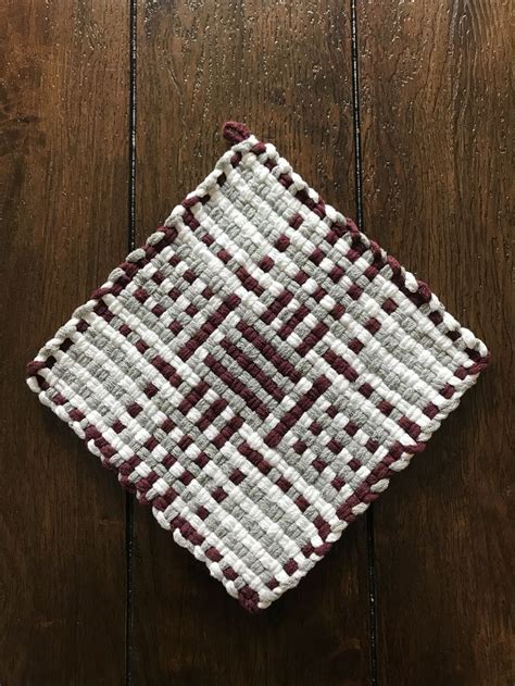 Burgundy Potholder Loom Potholder Patterns Pot Holders