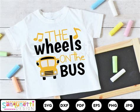 Wheels On The Bus Svg School Bus Digital Art Nursery Rhyme Cut File