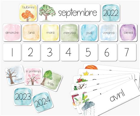 FRENCH Classroom Calendar Printable - Etsy