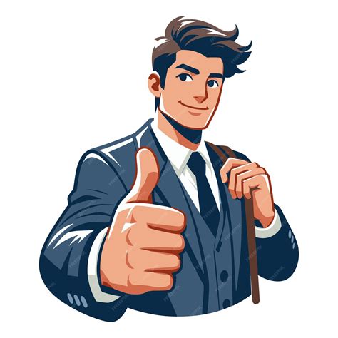 Premium Vector | Man giving thumbs up vector illustration happy guy