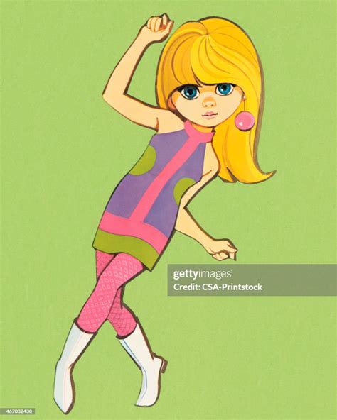 Groovy Dancing Girl High Res Vector Graphic Getty Images