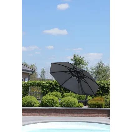 Sungarden zweefparasol met voet Easy Sun XL titanium grijs Ø375cm