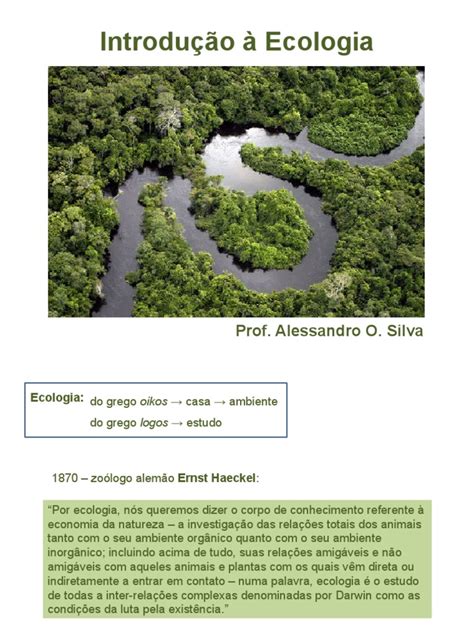 Introdução A Ecologia - Aula 1 - Introdução À Ecologia | PDF | Ecologia | Ambiente natural