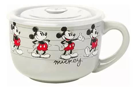 Silver Buffalo Disney Mickey Sketch Line Up Taza De Sopa De Color Gris