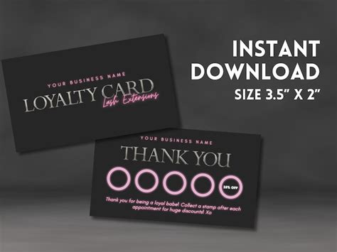 Beauty Loyalty Card Template Design Customer Reward Card Lashes