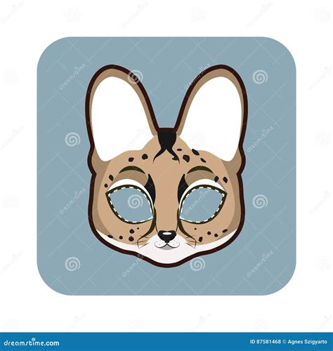 Serval Mask For Various Festivities Parties Stock Vector