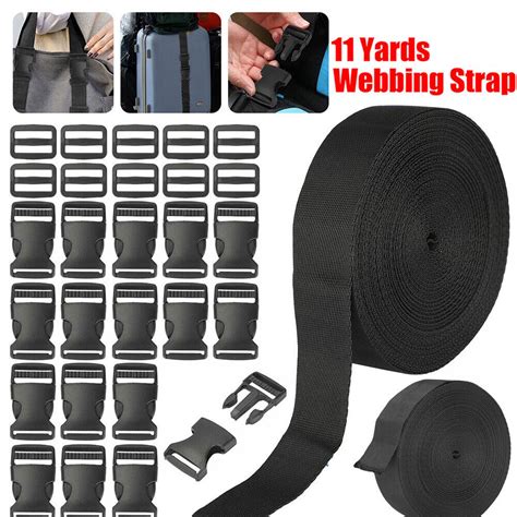 Inch Yards Nylon Heavy Webbing Strap Set Plastic Mm Buckle Slide