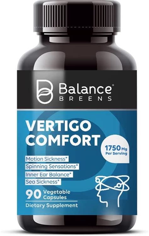 Vertigo Relief Supplement 1750 Mg 90 Vegan Capsules Motion Sickness Dizziness