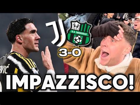 VLAHOVIĆ IMMENSO JUVENTUS SASSUOLO 3 0 LIVE REACTION dallALLIANZ