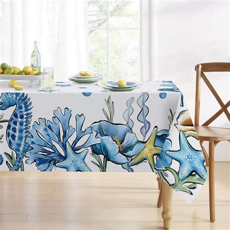 Amazon Tailus Spring Summer Coastal Rectangle Tablecloth 60 X 84