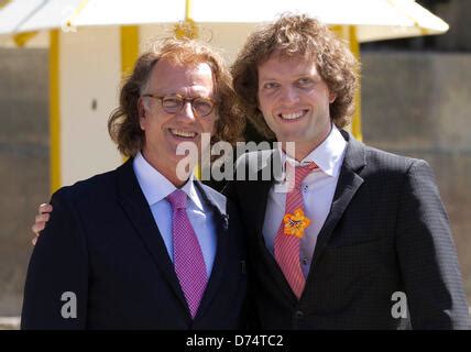 Dutch musician Andre Rieu (L) and his son Pierre arrive for a rehearsal ...