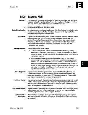 Fillable Online DMM E500 Express Mail USPS Fax Email Print PdfFiller