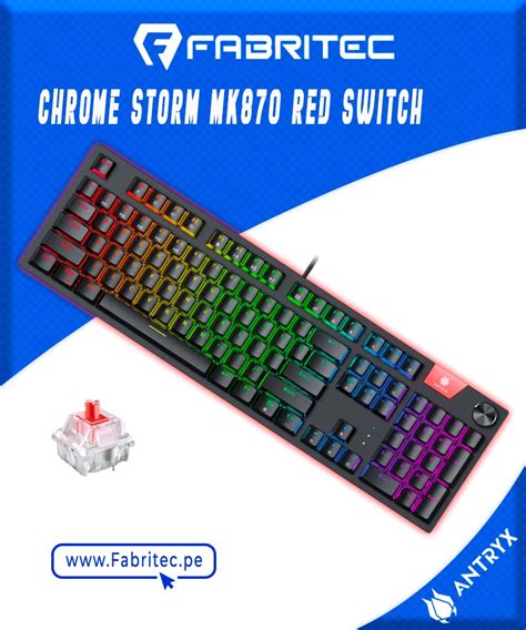 Teclado Mecanico Antryx Chrome Storm Mk Red Switch Amk Kre Sp