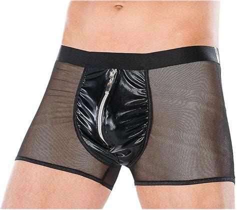 IWEMEK Uomo G String Wetlook Cerniera Tanga Slip Underwear Jockstrap