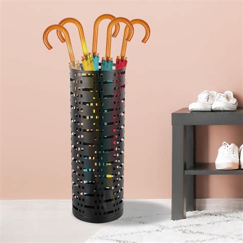 Oromyo Umbrella Stand Rack Free Standing Round Metal Umbrella Holder