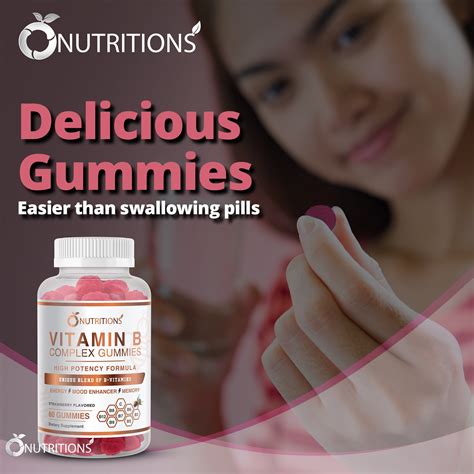 Vitamin B Complex Vegan Gummies With Vitamin B12 B7 As Biotin B6 B O Nutritions