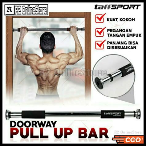 Jual Taffsport Tiang Latihan Pull Up Bar Pintu Solid Grip Adjustable