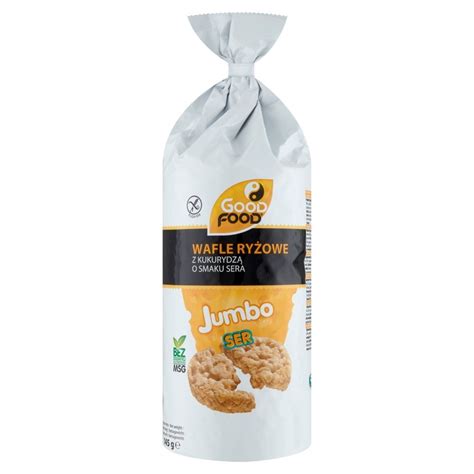 Good Food Jumbo Wafle ryżowe z kukurydzą o smaku sera 145 g 12 sztuk