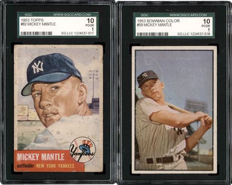 1953 Topps Bowman Color Mickey Mantle SGC Collection 2