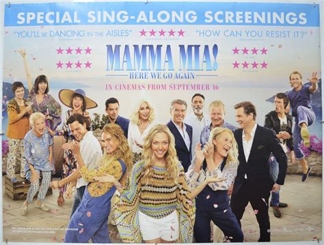 Mamma Mia Here We Go Again Sing Along Version Original Movie Poster