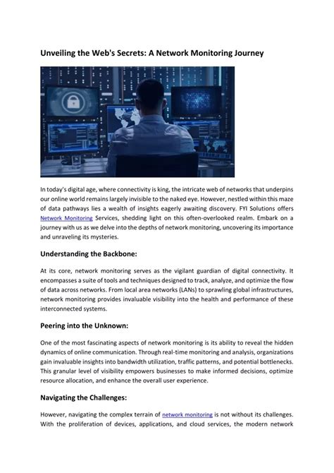 Ppt Unveiling The Webs Secrets A Network Monitoring Journey