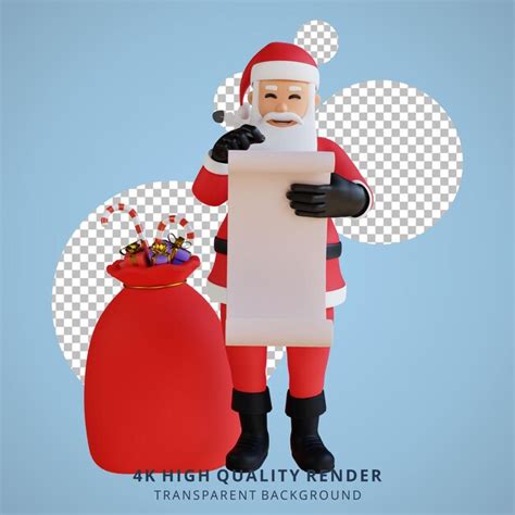 Ilustra O Do Personagem D Do Mascote Do Papai Noel Segurando Uma