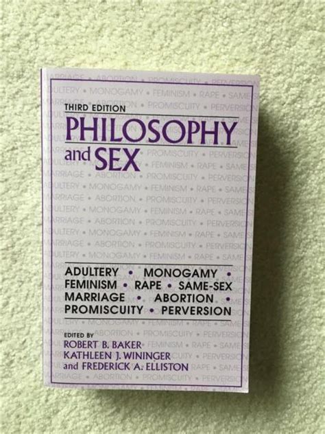 Philosophy And Sex Third Edition Paperback New Isbn 157392184x Ebay