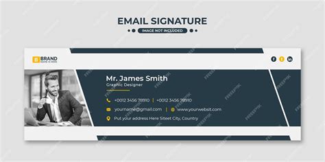 Минималистичный дизайн шаблона подписи электронной почты или нижний ...