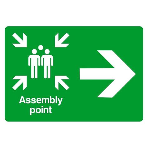 Assembly Point Arrow Right Sign The Sign Shed Safety Signs And