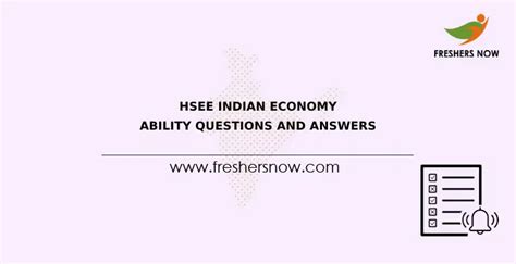 HSEE Indian Economy Questions And Answers