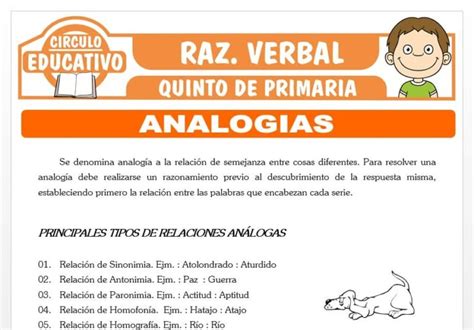 Analog As Ejercicios Para Quinto De Primaria Fichas Gratis