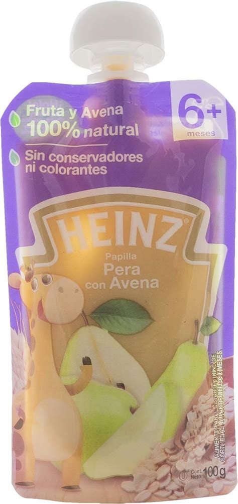 Heinz Papilla para Bebé Sabor Pera con Avena Pouch 2 7 kg Paquete de