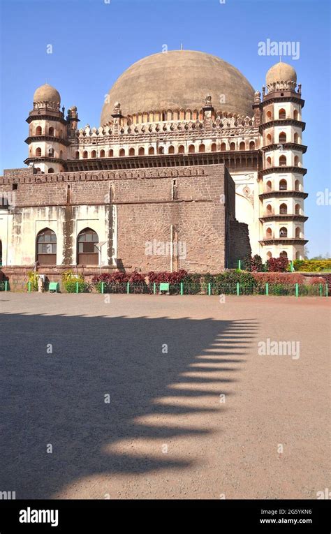 The View Of Gol Gumbaz Which Is The Mausoleum Of King Mohammed Adil